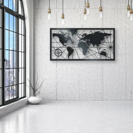 World Map Metal Wall Art - Rusper & Pines