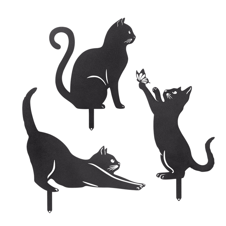 Cats Metal Garden Art - Set/3 Rusper & Pines