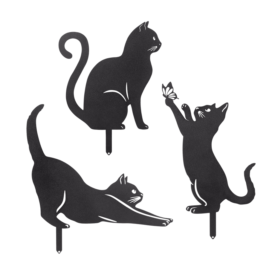 Cats Metal Garden Art - Set/3 Rusper & Pines