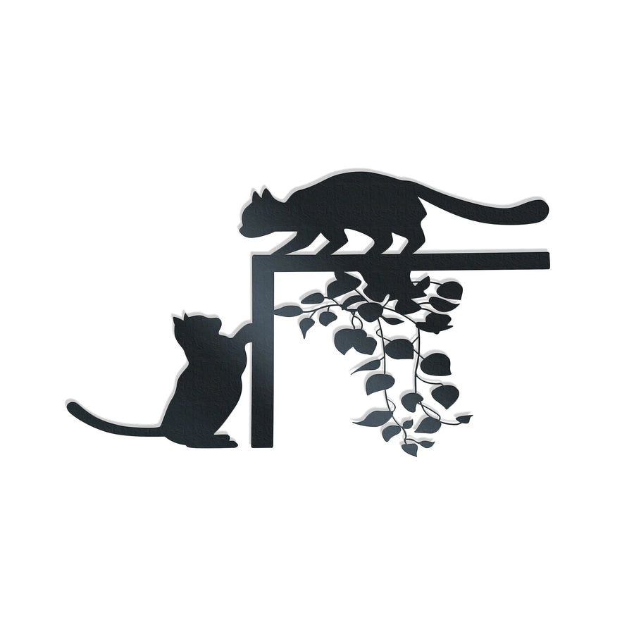 Cats Playing - Metal Wall Art - Rusper & Pines