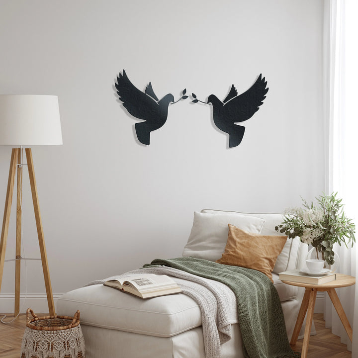 Doves Pair Set/2 - Metal Wall Art - Rusper & Pines