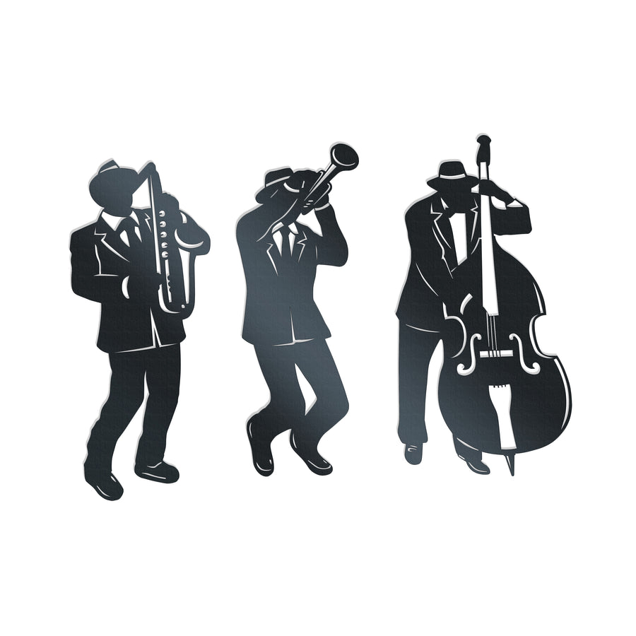 Jazz Trio Metal Wall Art - Set/3 Rusper & Pines