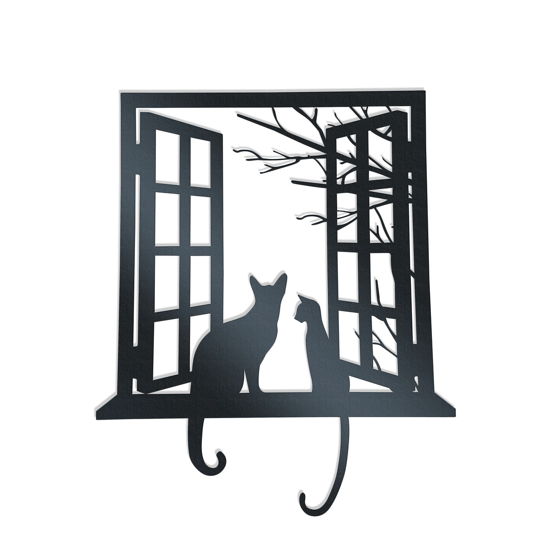 Cats in the Window - Metal Wall Art Rusper & Pines