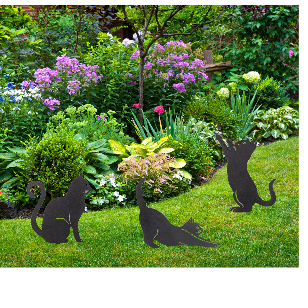 Cats Metal Garden Art - Set/3 Rusper & Pines