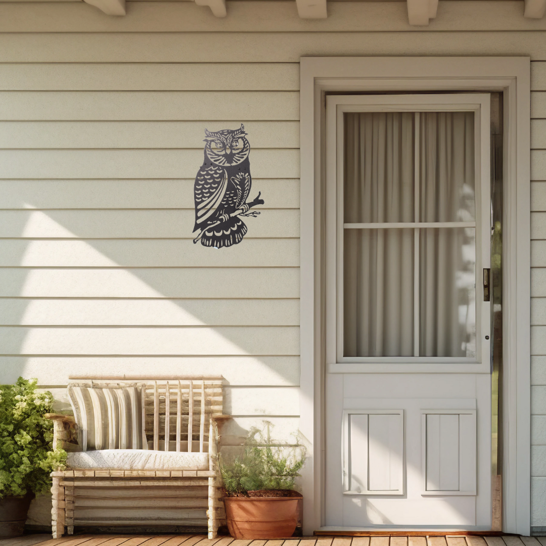 Owl Metal Wall Art Rusper & Pines