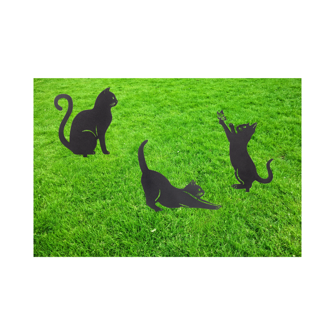 Cats Metal Garden Art - Set/3 Rusper & Pines