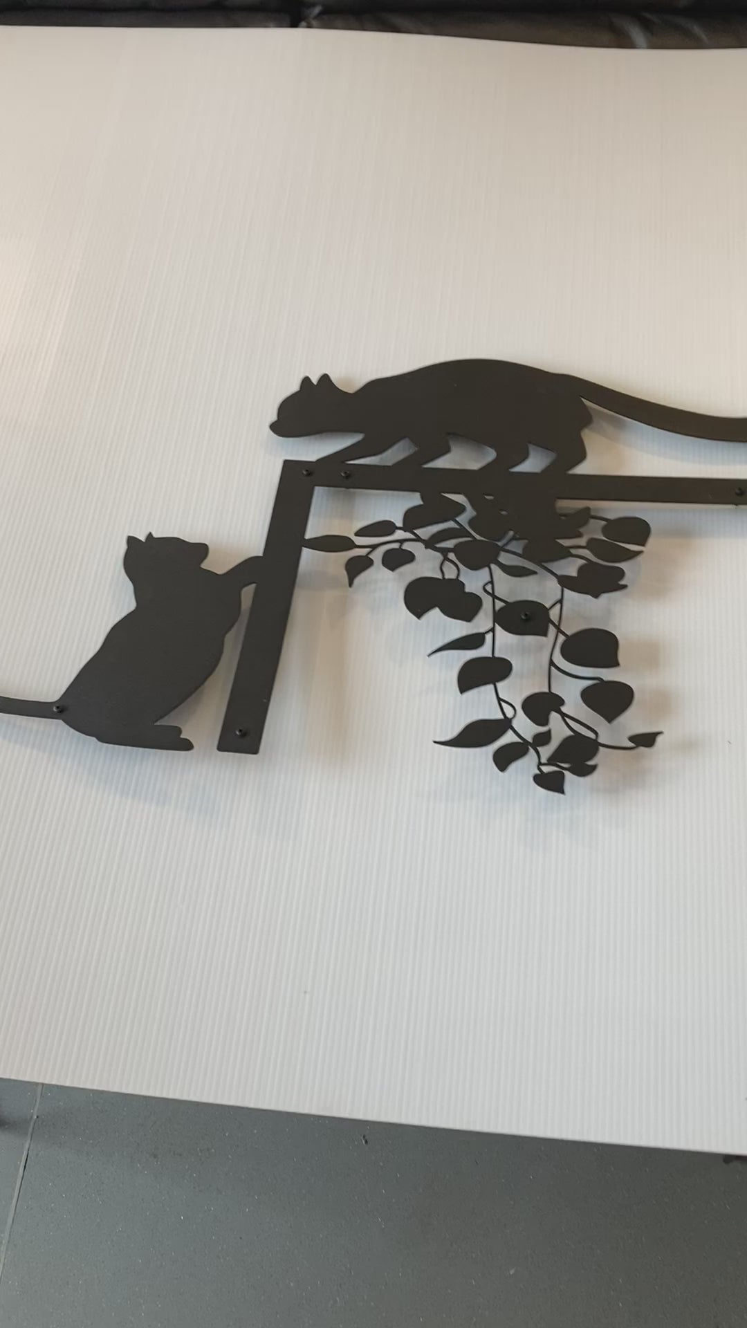 Cats Playing Metal Wall Art