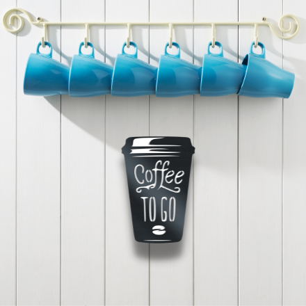 Coffee To Go Cup - Metal Wall Art Rusper & Pines