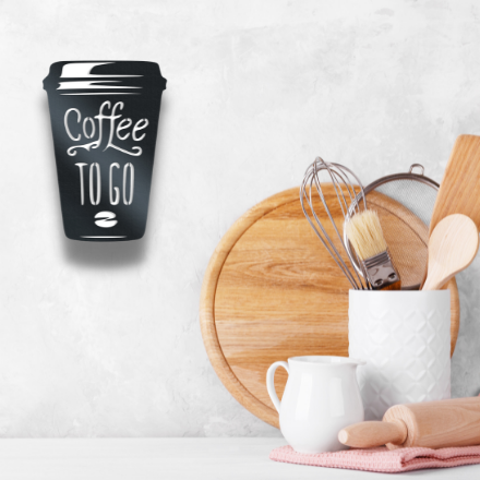 Coffee To Go Cup - Metal Wall Art Rusper & Pines