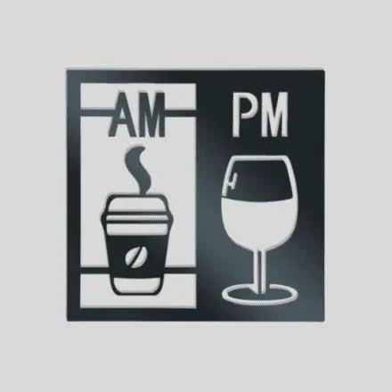 Fun wall sign, drink coffee in the morning and drink wine in the afternoon