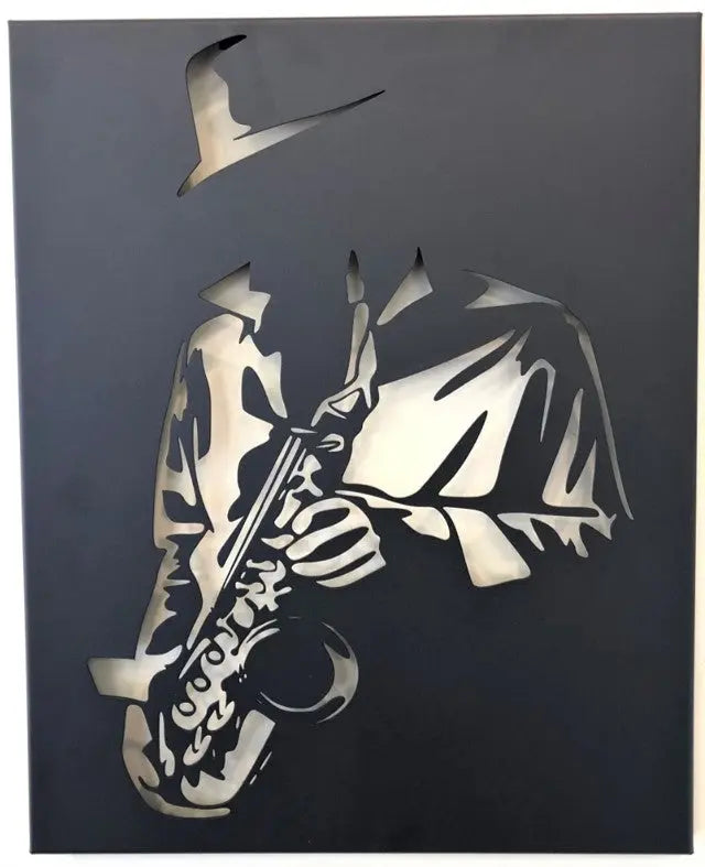 The Saxophonist - Metal Wall Art Rusper & Pines