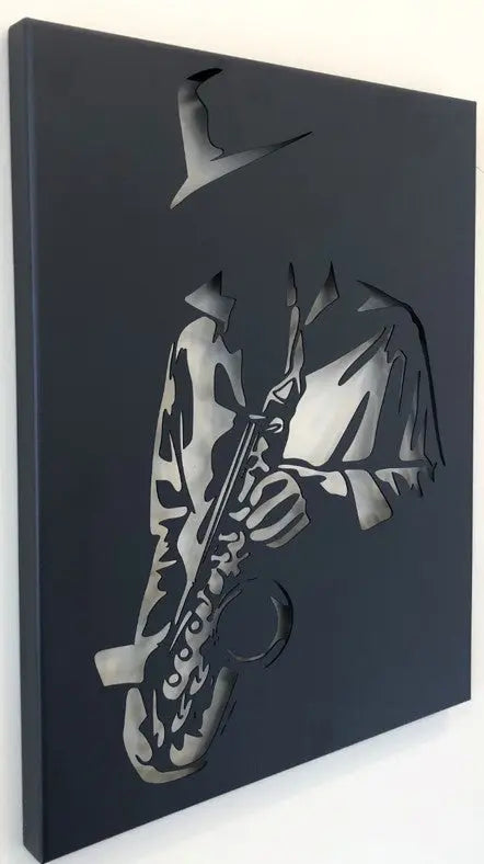 The Saxophonist - Metal Wall Art Rusper & Pines