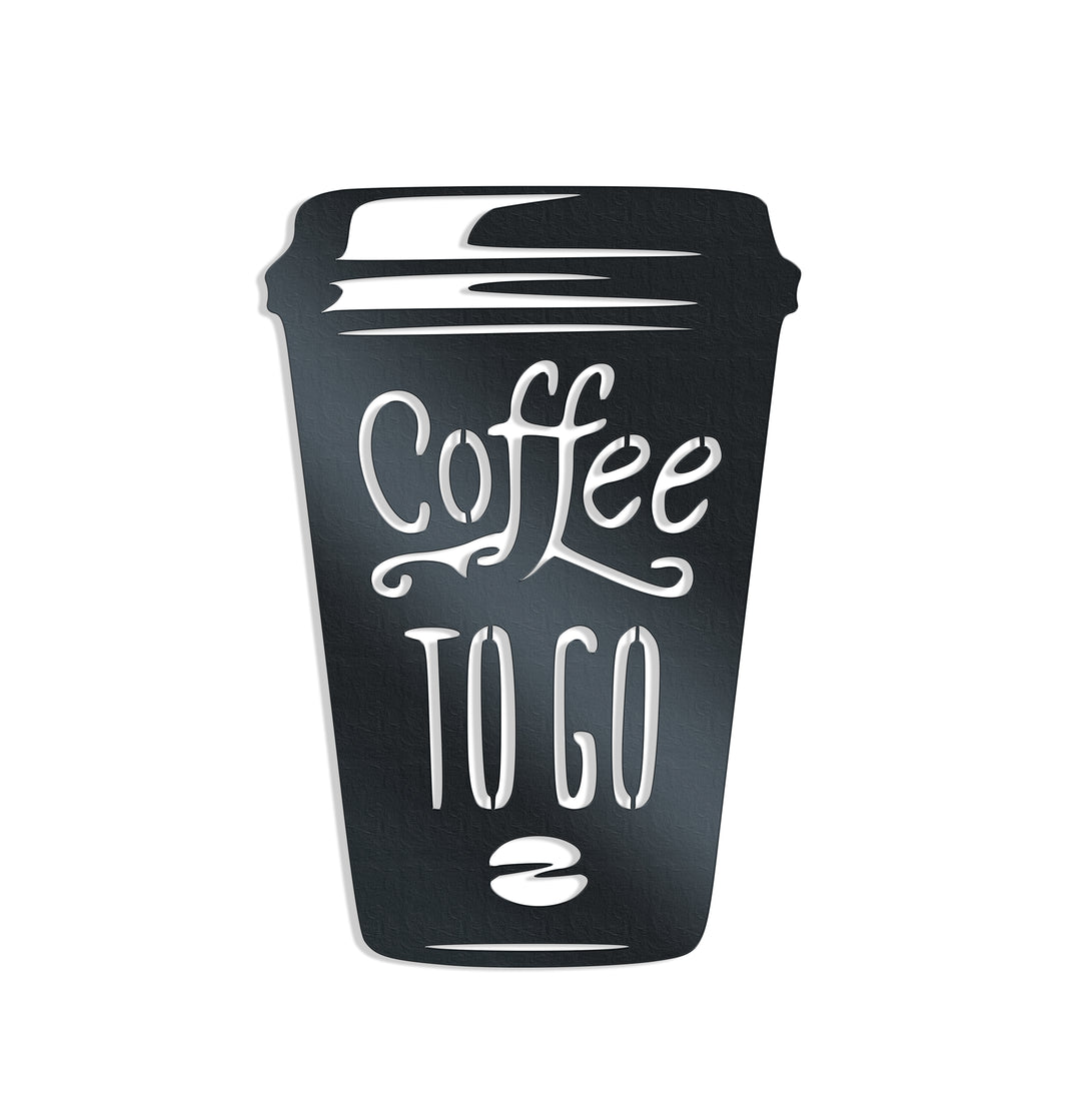 Coffee To Go Cup - Metal Wall Art Rusper & Pines