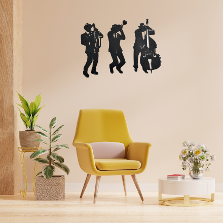 Jazz Trio Metal Wall Art - Set/3 Rusper & Pines