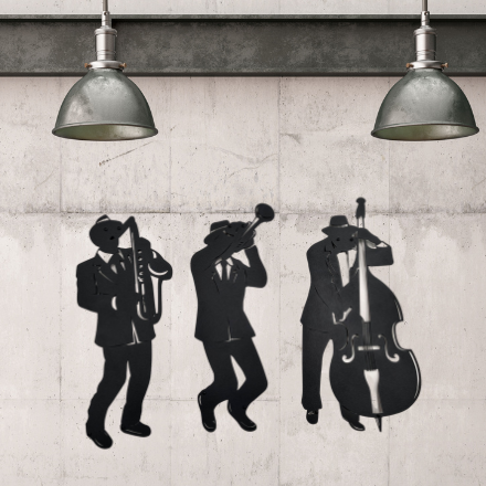 Jazz Trio Metal Wall Art - Set/3 Rusper & Pines