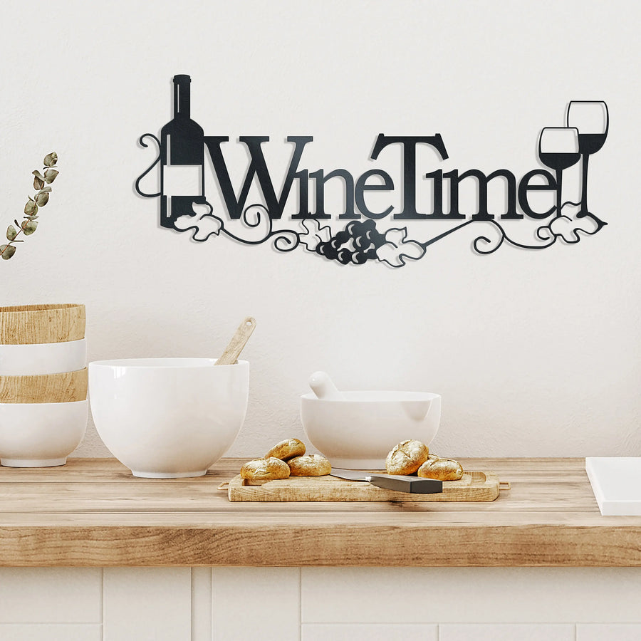 Wine Time - Metal Wall Art